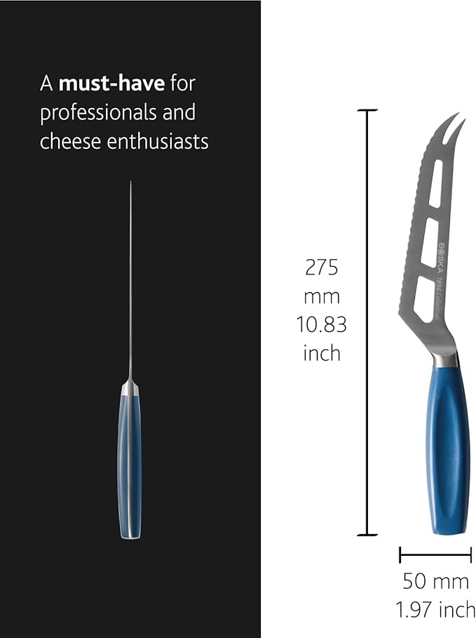 BOSKA Universal cheese cutter blue 140 mm - Full-tang - Premium Quality - German Steel - HACCP Knife - Cheese knife - For professional use - Multi use (vegetables and fruit)