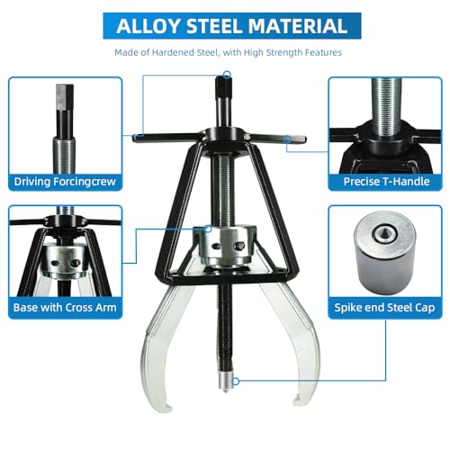 BESTOOL 3 Jaw Gear Puller, 2 Ton, for Gears, Pulleys and Flywheels | 2 Ton Pulling Capacity; 3-Jaw Design; For Removing Gears, Pulleys and Flywheels in Automotive and Mechanical Repair - size: 3Jaw 2 Ton