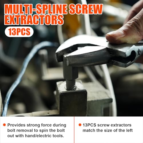 Damaged Screw Extractor Set 55 Pcs,Left Handed Drill Bit Screw Extractor | High-Hardness,Wear Resistance,Easy Out Screw,Stocking Stuffers for Men,with Portable Case,Gifts for Adults Him,Home DIY - size: 55PCS