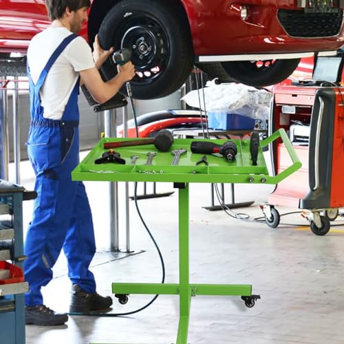 Rolling Tool Tray with Wheels,30×20 in Tear Down Work Table,220lbs Capacity Mechanics Rolling Work Table for Garage,Shop,DIY (Green) - size: Green