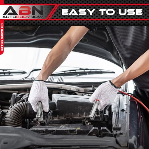 ABN Jumper Cables, 25ft Long, 2-Gauge, 600 AMP – Commercial Automotive Vehicle Booster Cables – Motorcycle Car ATV