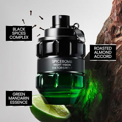 Viktor&Rolf - Spicebomb Nightvision Eau de Toilette Spring Gift Set - Woody & Spicy - Cologne for Men - With Notes of Citrus & Tobacco - Full Size, 3 Fl Oz & Travel Size, 0.68 Fl Oz