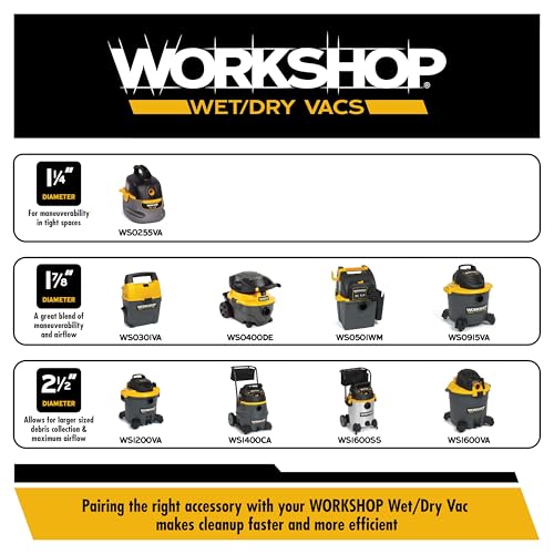 WORKSHOP Wet/Dry Vacs WS12501A 1-1/4-in. Dusting Brush Vacuum Attachment - size: 1-1/4"