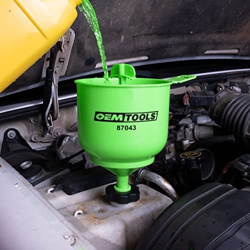 OEMTOOLS No-Spill Professional Quality Coolant Funnel Kit, 23-Pc Magnetic Socket Organizer, SAE Magnetic Socket Holder, Set Includes 5 Adapters, Extensions, and Automotive Funnel
