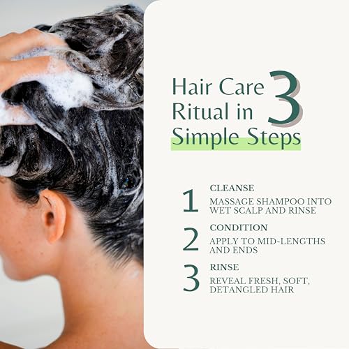 Peppermint Shampoo and Conditioner with Castor Oil & Biotin, Soothes Dry, Itchy Scalp, Strengthens Hair, Reduces Thinning & Hair Loss, Promotes Growth, Adds Volume, Sulfate-Free, 16 fl oz Each