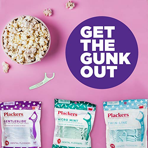 Plackers Micro Mint Dental Floss Picks, Made with Super TufFloss®, Protected Fold Away Pick, Easy to Use, Cool Mint, Green, Individually Wrapped, 500 Count