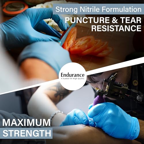 Ensure Blue Nitrile Gloves Medical Powder & Latex Free Chemical Resistant | 11.5 Inch Disposable Medical Exam Nitrile Gloves, Powder & Latex Free, Non Sterile, Chemo-Rated, High Risk, Single Use, 8 Mil - size: Medium (Pack of 500)