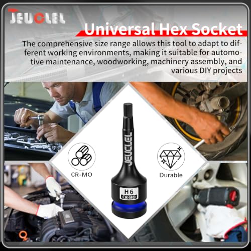 6mm Hex Impact Bit Socket, H6 1/2" Drive Allen Socket, Cr-Mo Steel | 3-Inch, Lengthen Hex Screwdriver Adapter for Electric Ratchet Wrenches Fastening Screws, Socket Wrench, Head Drill - size: 1PC | H6 6MM