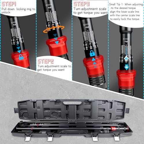 1-Inch Drive Torque Wrench 200-1500ft.lb/271.0-2032.5Nm | ±3% Precision Dual Direction Torque Wrenches with 24-Tooth Dual Range Scales with Ft.Lbs and N.m - size: 1" DR.『200-1500 FT.LB』