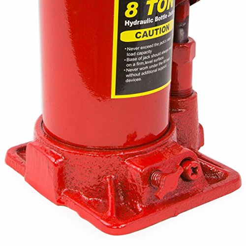 XtremepowerUS 8 Ton Hydraulic Bottle Jack, Heavy-Duty Car Lift Jack with Long Handle, 16,000 lb Capacity for Cars, SUVs, Pickup Trucks, RVs, Trailers, Garage & Auto Repair, Red - size: 8 Ton
