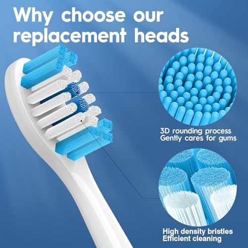 Replacement Brush Heads Compatible with Philips Sonicare ProtectiveClean 4100, 5300, 5100, 6100 ExpertClean 7500 DiamondClean 9300 Electric Sonic Toothbrush Handle C2 G2 C3 G3 W3 Brush,16 Pack, White