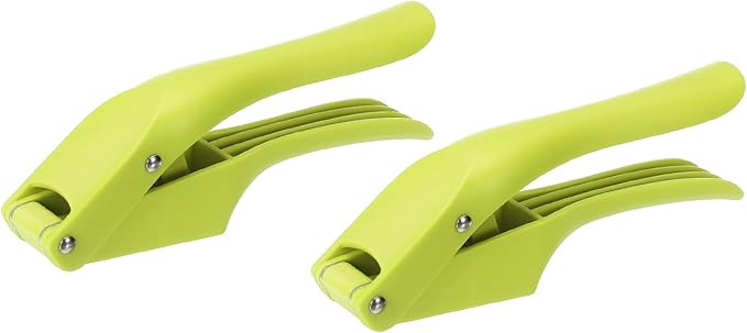 uxcell 2pcs Garlic Press, 7.5 Inch Stainless Steel Garlic Slicer Crusher Tool Kitchen Utensil for Home Cooks and Professional Chefs, Green