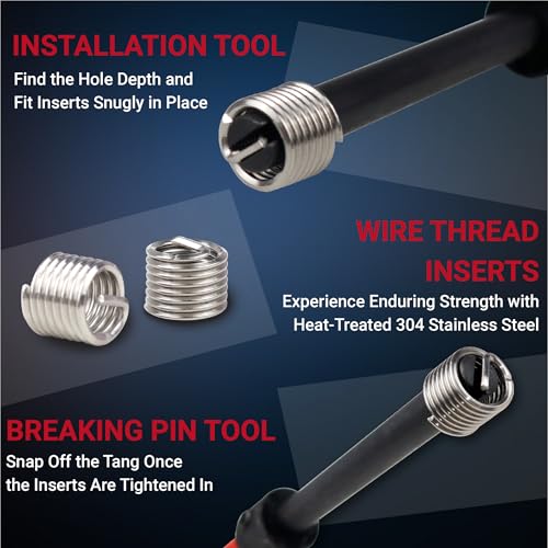 Helicoil Thread Repair Tool Kit 320-Piece: SAE (1/4"-1/2") & Metric (M5-M12) | Includes HSS Drill Bits, Taps, 304SS Inserts & Break-Off Tools | Professional Thread Restorer for Automotive & Machinery - size: 320PCS Metric & SAE, style: Multi Size Set