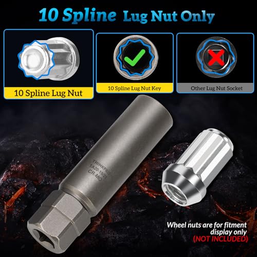 10 Spline Lug Nut Socket for Ta20 19/21 10 Spline Lug Nut Key | Dual Drive 10 Point Wheel Lock Key, Compatible with Bimecc 10 Point Socket - color: Ta20-19/21