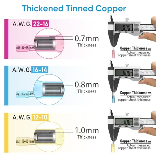 TICONN 160Pcs Heat Shrink Wire Connectors, Waterproof Automotive Marine Electrical Terminals Kit, Crimp Connector Assortment, Ring Fork Spade Butt Splices - style: 160PCS Combo