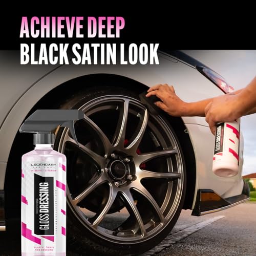 Legendary Gloss Dressing 16oz - Tire Shine Spray & Plastic Restorer - Water Based & Non-Greasy Interior/Exterior Detailing Spray - Trim, Rubber, Vinyl & Plastic Restorer for Cars (2Pack) - size: Gloss Dressing 16oz (2Pack)