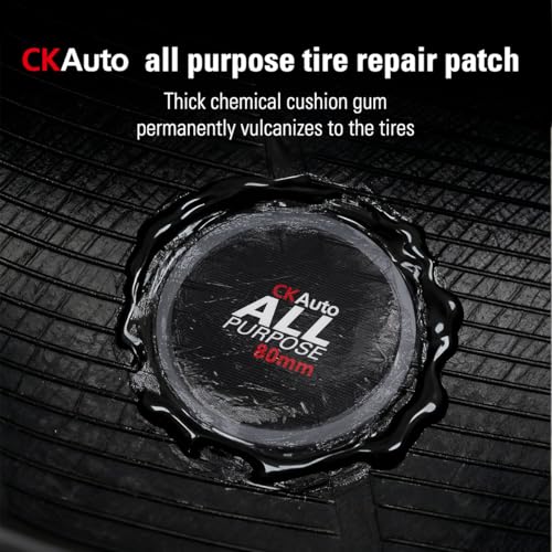 CKAuto 100 pcs All Purpose Round Tire Patches Heavy Duty Assortment | Multi-Purpose Tire Patch Kit for Inner Tubes & Tubeless Tires, Tight Vulcanized Seal Fits Cars Trucks Motorcycles Bikes - size: Mix 100pcs