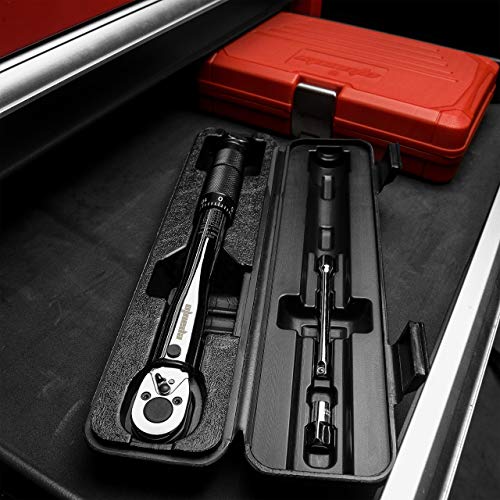 EPAuto 1/4-Inch Drive Click Torque Wrench, 20-200 In.-lb./ 2.26~22.6 Nm | 1/4-Inch (20-200 in.-lb. / 2.26 ~ 22.6 Nm) - size: 1/4 Inch Drive (20-200 in.-lb.)