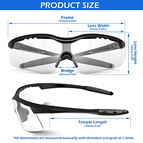 OXG 6 Pack Tinted Safety Glasses for Men Women, Safety Goggles ANSI Z87.1 Protective Eyewear Scratch Resistant Eye Protection - color: Clear