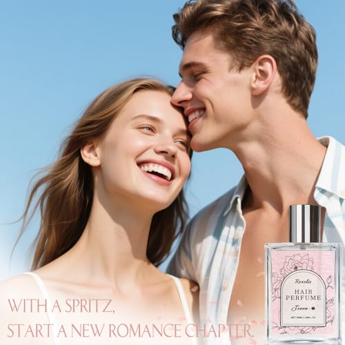 Hair Perfume for Women, Long-Lasting Pheromone Perfume oil Sweet Rose Floral Fragrance, Castor oil & Vitamin E for Nourishing and Hydrating Hair Shine Spray, 1.69 fl.oz