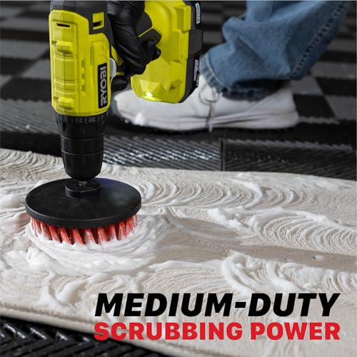 Maxshine 4” Universal M8 Medium-Duty Drill Brush – Upholstery & Carpet Scrubber Attachment for Car Detailing, Fabric, Seats, Floor Mats & Home Cleaning – Removes Stains, Grime, Spots & Buildup - size: 4"