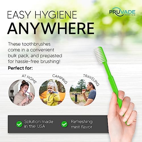 36 Pack Disposable Toothbrushes with Toothpaste, Built In - Prepasted Toothbrushes Individually Wrapped | Single Use Waterless Tooth Brush with Soft Bristles for Airbnb, Hotel, Camping, Travel