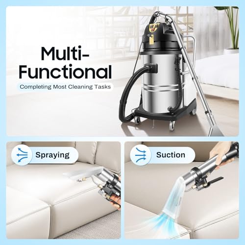 60L/15.85Gal Commercial Carpet Cleaner Machine, 2110W 110V Heavy Duty Extractor Vacuum Washing Machine Portable Carpet Sofa Curtain Cleaner Vacuum Cleane for Car Detailing, Hard Floor (Two Packages)