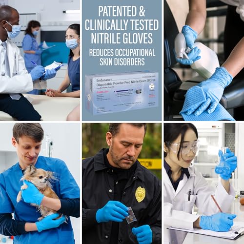 Ensure Blue Nitrile Gloves Medical Powder & Latex Free Chemical Resistant | 11.5 Inch Disposable Medical Exam Nitrile Gloves, Powder & Latex Free, Non Sterile, Chemo-Rated, High Risk, Single Use, 8 Mil - size: X-Large (Pack of 50)
