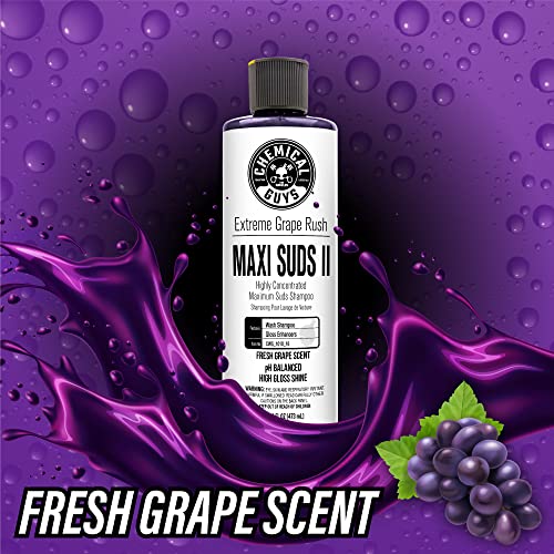Chemical Guys, Maxi Suds II Foaming Car Wash Soap for Cannons, Grape, 64 oz | High-foam, pH-balanced suds for cannons, guns or buckets, gentle on wax and coatings - size: 64 Fl Oz (Pack of 1)