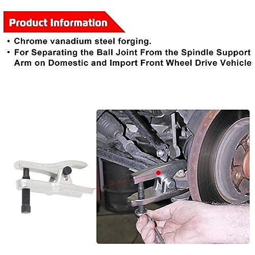 5Pcs Front End Suspension Service Kit, Ball Joint Tie Rod Separator Puller Set, Heavy Duty Forged Steel Car Repair Tool with C Shape and L Shape Pullers for Professional Mechanics