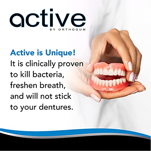 Active Denture Chewing Gum – Sugar-Free, Xylitol Chewing Gum for Dentures & Tooth Implants – No Stick – Freshens Breath – Gum for Dental Health – 2-Pack, 40 pcs