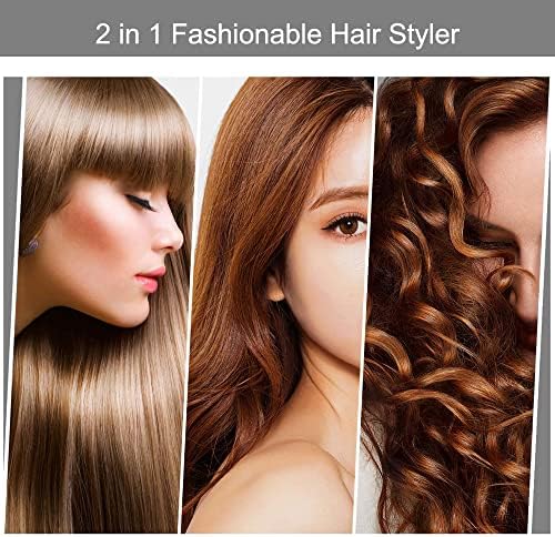 PTC Heated 2-in-1 Hair Style Tool, Even Heat, 3 Temperature Settings, Easy to Operate, Quick and Professional Hair Salon, for All Hairstyles