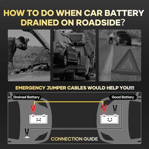 Heavy Duty Jumper Cables, 1 Gauge 30 Feet Jumper Cables for Car | 900AMP, Pure Copper Teeth,Automotive Jumper Cables Kit,Booster Cables,for Car SUV Trucks,with Carry Case,Gloves,Brushes - size: 1 Gauge 30 FT