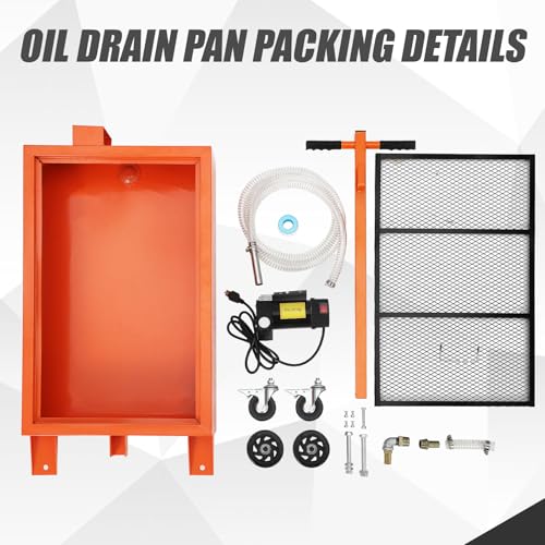 GAOMON Oil Drain Pan,Low Profile Oil Drain Pan with Electric Pump,Oil Change Pan with 8ft Hose & Folding Handle, Rolling Oil Drain Cart for Car, SUV, Trucks Oil Draining - size: 15 Gallon, style: Manual