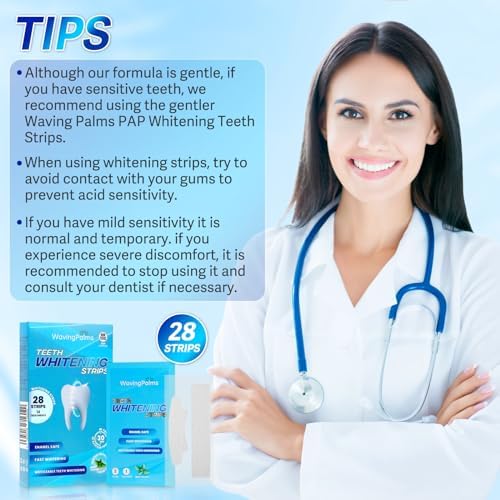 Waving Palms Teeth whitening Strips for Tooth White: Professional Dental Teeth whitening Strips - 28 whitening Strips- White Strips for Teeth whitening for The Perfect Smile, Blue