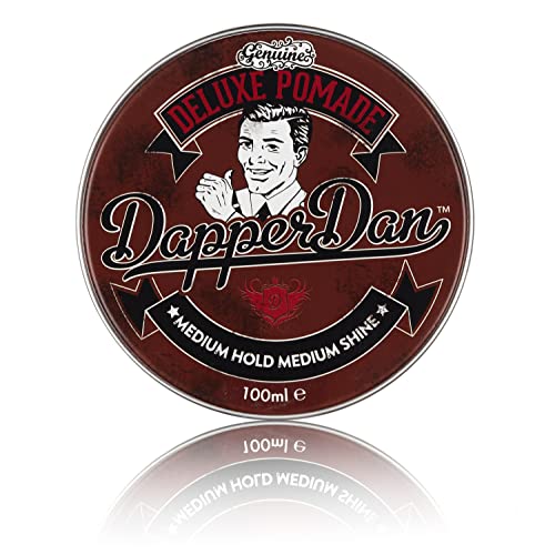 Deluxe Pomade By Dapper Dan, Medium Hold Medium Shine, No Greasiness Or Flakiness, Citrus & Vanilla Fragrance 100ml