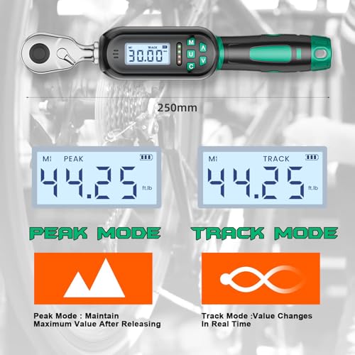 1/4" Drive Digital TorqueWrench, 1.11-22.13 Ft.lb/1.5-30 Nm, Preset Value, Buzzer/LED, ±2% Accuracy, for Gunsmithing, Bike & Motorcycle Maintenance - size: 1.1-22.1 Ft-lb/1.5-30 Nm, style: 1/4-Inch