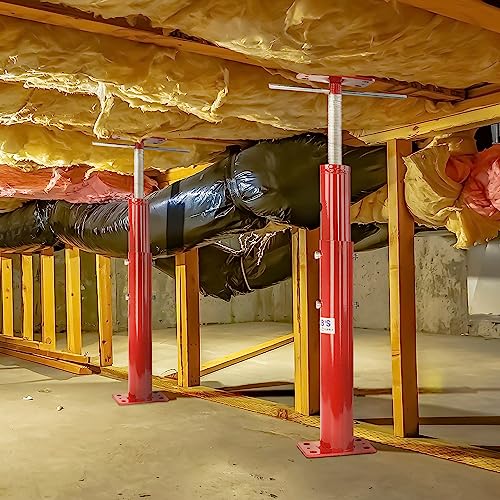 BISupply Basement Floor Jack 19” - 36” Adjustable Support Beam House Jack Post - Floor Lifting Joist Beam Brace for Cellar Ceiling 9700 lbs Max Capacity Screw Pole Jack - 3 Pack - size: 19-36 Inch (3 PACK)