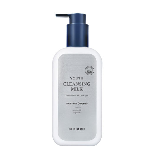 MIZON Youth Cleansing Milk Gentle Face Cleanser with Retinal Aminoacids Squalane Korean Skincare for Youthful Skin(200ml/6.76 fl.oz.)