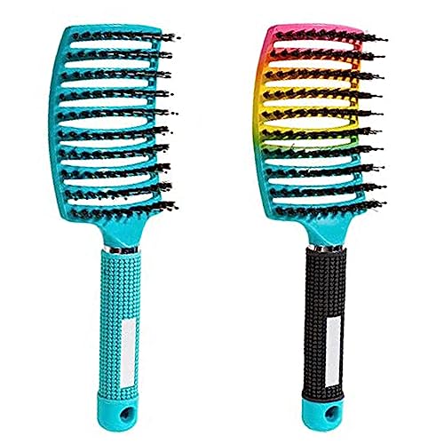 Detangling Brush, Curved and Vented for Wet or Dry Detangling Hair Brush for Men, Women & Kids’ Long, Thick, Thin, Curly & Tangled Hair (Colorful)