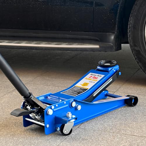 6600lbs/3Ton Low Profile Floor Jack with Foot Pedal Dual Piston Hydraulic | Fast lift dual piston pump with foot pedal, lifting range 3.1"-20", heavy duty racing trolley car jack for MVP, SUVs & Trucks - size: 3ton(3.1"-20") with Foot Pedal
