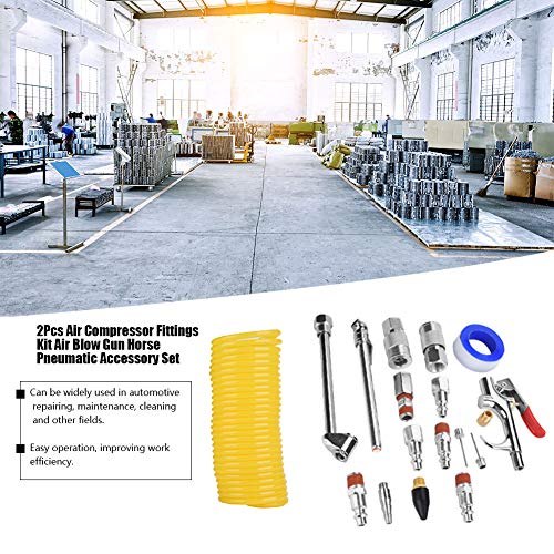 Air Compressor Fittings Kit 20Pcs Set Purpose Pneumatic Tools with Easy for Automotive Repairing and Maintenance