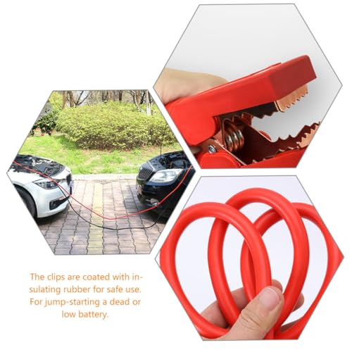 Heavy Duty Booster Cables 2500a with Pvc Insulation, 11mm Wire Diameter, Strong Clamping Alligator Clips, No Entanglement Jumper Cables for Car Battery Emergency