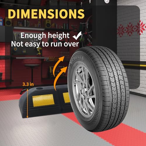 Parking Stopper for Garage Parking Aid 12 Pack Block, Car Truck Curb Floor Parking Lot Wheel Tire Stops Bumpers with Bolt Installation, Rubber Vehicles Aid Gadgets - size: 3.3"H 12pcs