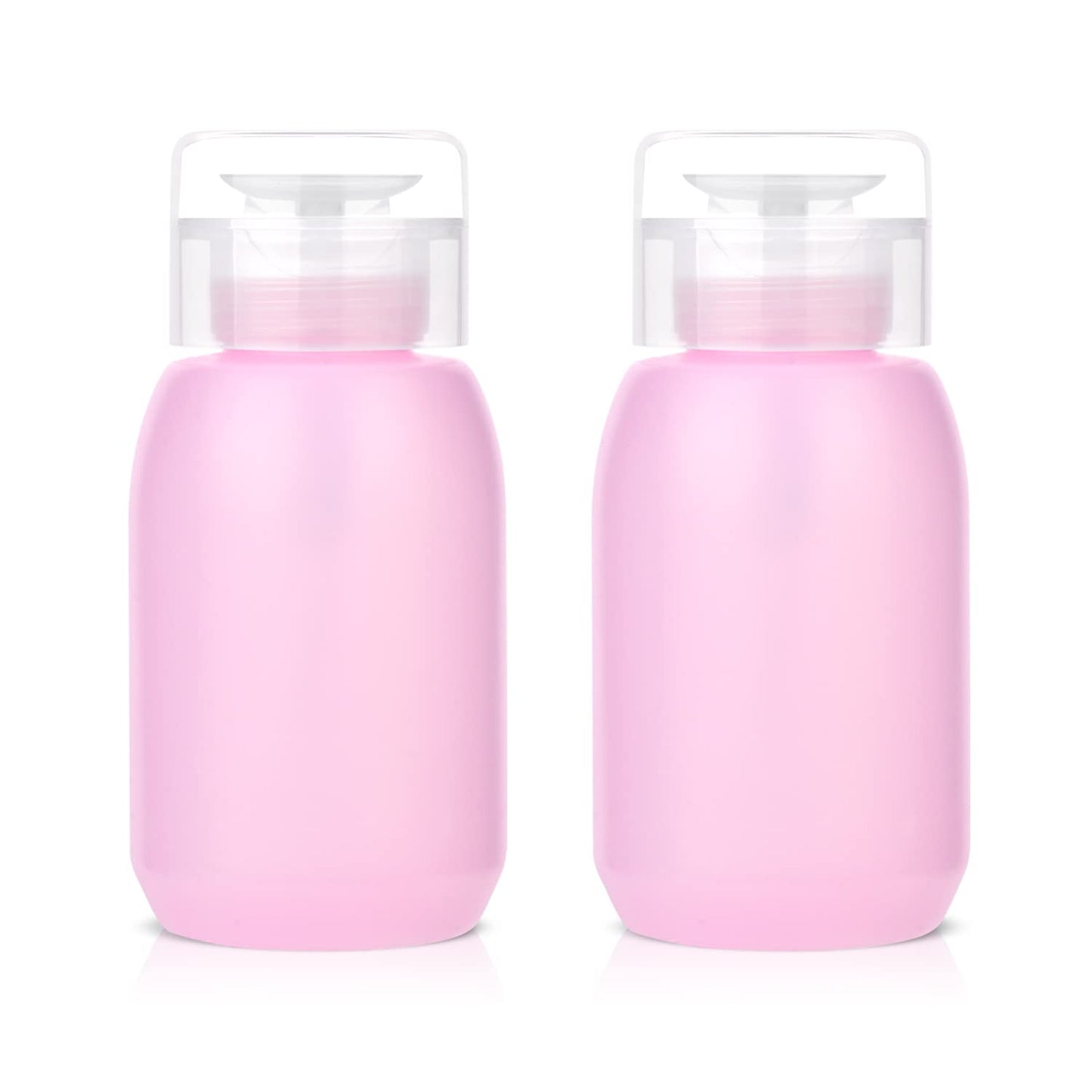 MEKK Acetone Pump Dispenser,Push Down Pump Dispenser Empty Alcohol Dispenser Push Down Nail Polish Remover Pump One-Touch Pump Bottle Dispenser for Nail Polish & Makeup Remover 2 Pack 200ML(6.8oz)