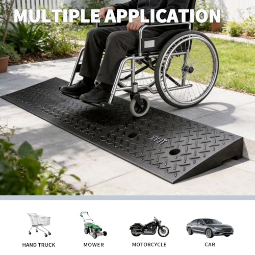 Curb Ramps for Driveway Curb Ramp 2.8 Inch Rise 2 Pack Threshold Ramp for Low Cars Ramps for Lawn Mower to Shed 7000lbs Load Capacity - size: 2.8''Height