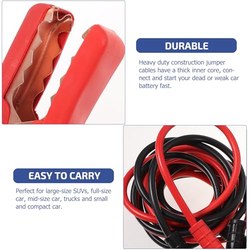 ABOOFAN Heavy Duty Car Emergency Jumper Cables 1000a Thickened Pure Copper Battery Booster Wire with Full Cover Clamps 2.8m for Suv and Compact Vehicle Roadside Power Supply