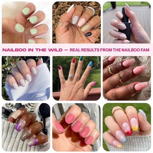 Nailboo Here's a Tip Premium Dip Nails Starter Kit, Nail Powder Dip Kit for DIY At Home Manicure, Includes Dipping Powder and Liquids, White