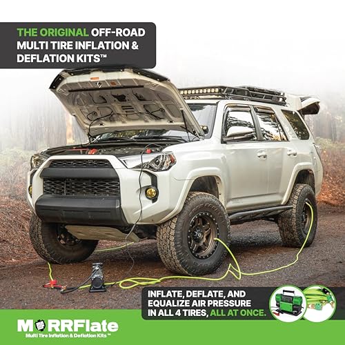 MORRFlate TenSix 12 Volt Air Compressor Heavy Duty, 10.6 CFM 150 PSI Dual Cylinder Portable Off-Road Tire Inflator for Jeep Truck RV 4x4 Overlanding, 4 Tire Inflation Deflation, 4FT Steel Hose - size: 10.6 CFM Compressor