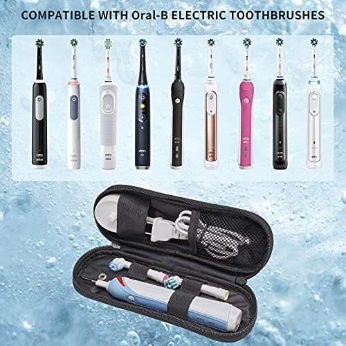 Toothbrush Travel Case for Oral-B Pro 500/600/650/1000/1500/2000/3000/3500/5500/Pro-Health,Genius X Limited/6000/7000/7500/8000/9600,Smart 1500/3000/5000,Vitality Dual Clean.(Case Only) Black